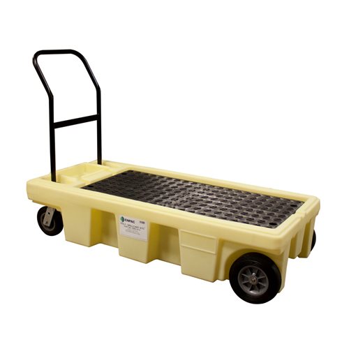 2 Drum Poly Spill Cart All-Terrain, Yellow