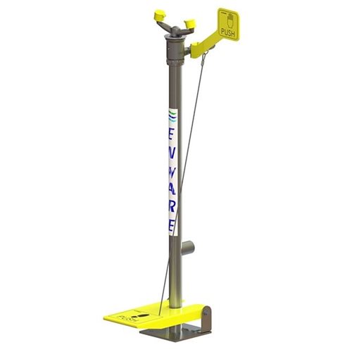 Emergency Eye Wash No-Bowl Pedestal Mounted Hand/Foot Operated